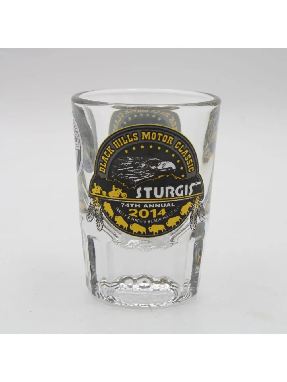 Sturgis 2014 Black Hills Motor Classic 74th Annual Heavy Shot Glass Motorcycle